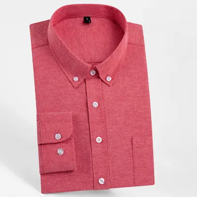 Spring And Autumn Youth College Style Slim Fit Scrub Oxford Spinning Dress Shirt Custom