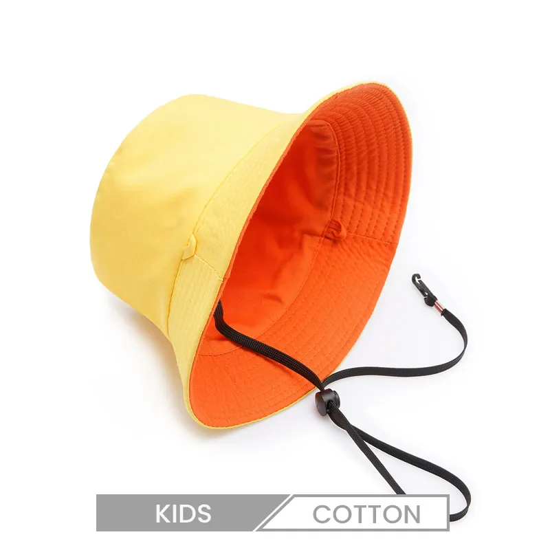 Double-Sided Cotton Children'S Custom Logo Printed Sunscreen Bucket Hat