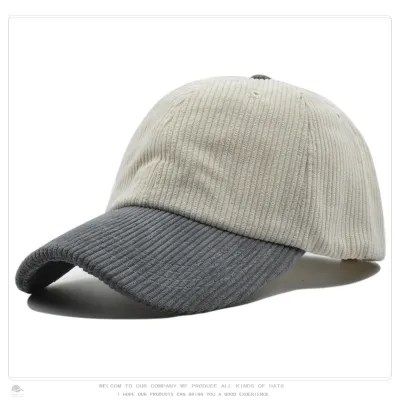 Color Blocking Corduroy Baseball Cap Logo Custom