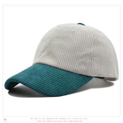 Color Blocking Corduroy Baseball Cap Logo Custom