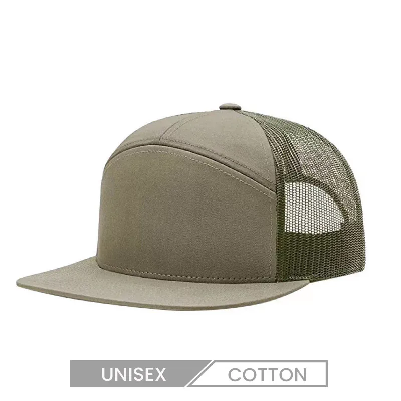 Custom Baseball Cap Flat Mesh Print Logo Solid Color Hat