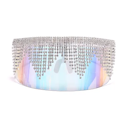 Colorful Rhinestone Personalized Unisex Large-Frame Sunglasses