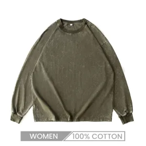 Custom Logo Women Casual Retro Pullover Sweatshirt