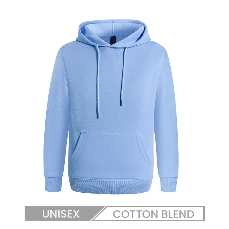 Custom Logo 300g Heavyweight Casual Solid Color Pullover Hoodie for Men and Women