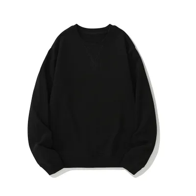 Custom Logo 380g Heavy Unisex Casual Solid Color Crewneck Pullover Sweatshirt