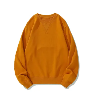 Custom Logo 380g Heavy Unisex Casual Solid Color Crewneck Pullover Sweatshirt