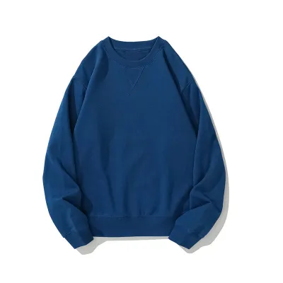Custom Logo 380g Heavy Unisex Casual Solid Color Crewneck Pullover Sweatshirt