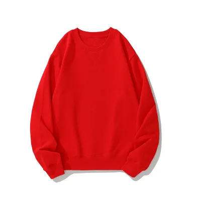 Custom Logo 380g Heavy Unisex Casual Solid Color Crewneck Pullover Sweatshirt
