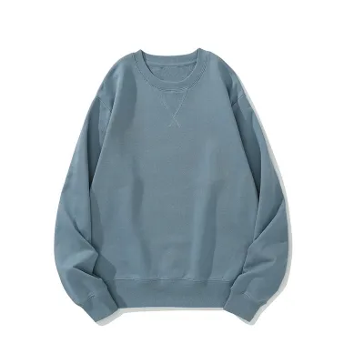 Custom Logo 380g Heavy Unisex Casual Solid Color Crewneck Pullover Sweatshirt