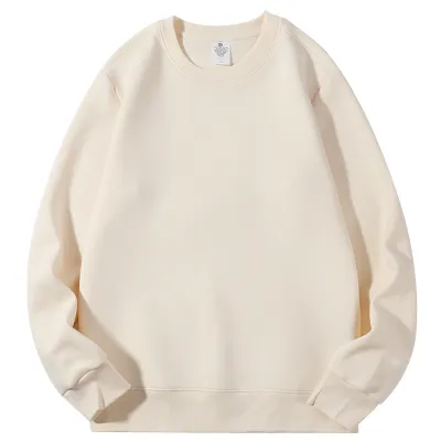 Custom Logo Unisex Casual Solid Color Jelly Cotton Crewneck Sweatshirt