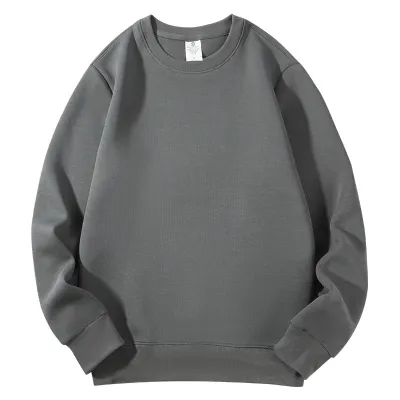 Custom Logo Unisex Casual Solid Color Jelly Cotton Crewneck Sweatshirt