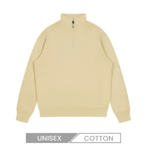 Custom Logo Heavy 350g Unisex Solid Color Stand Collar Pullover Sweatshirt