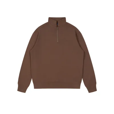 Custom Logo Heavy 350g Unisex Solid Color Stand Collar Pullover Sweatshirt