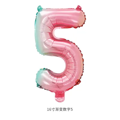 16 Inch Digital Aluminum Balloon Birthday Party Venue Decoration 50-Bag