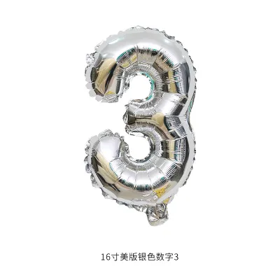 16 Inch Digital Aluminum Balloon Birthday Party Venue Decoration 50-Bag