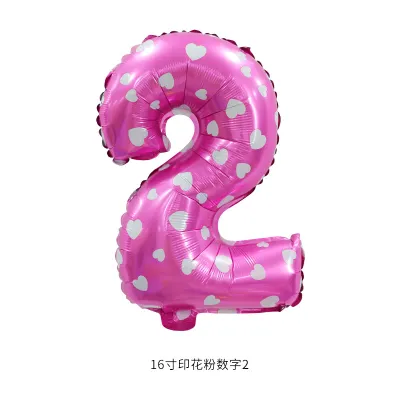 16 Inch Digital Aluminum Balloon Birthday Party Venue Decoration 50-Bag