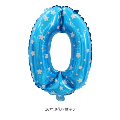 16 Inch Digital Aluminum Balloon Birthday Party Venue Decoration 50-Bag
