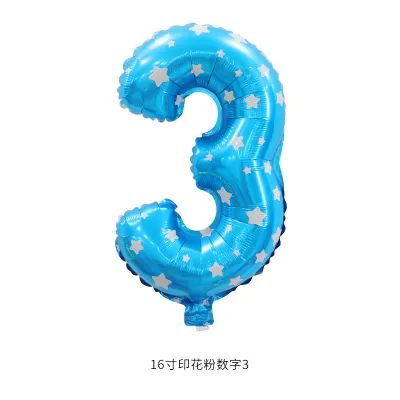 16 Inch Digital Aluminum Balloon Birthday Party Venue Decoration 50-Bag