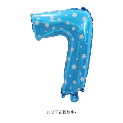 16 Inch Digital Aluminum Balloon Birthday Party Venue Decoration 50-Bag