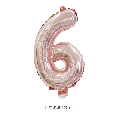16 Inch Digital Aluminum Balloon Birthday Party Venue Decoration 50-Bag