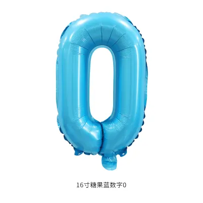 16 Inch Digital Aluminum Balloon Birthday Party Venue Decoration 50-Bag