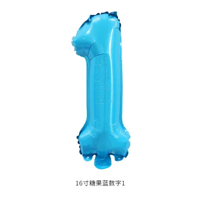 16 Inch Digital Aluminum Balloon Birthday Party Venue Decoration 50-Bag