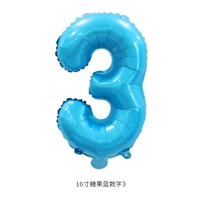 16 Inch Digital Aluminum Balloon Birthday Party Venue Decoration 50-Bag
