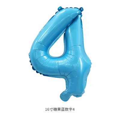16 Inch Digital Aluminum Balloon Birthday Party Venue Decoration 50-Bag