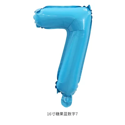 16 Inch Digital Aluminum Balloon Birthday Party Venue Decoration 50-Bag