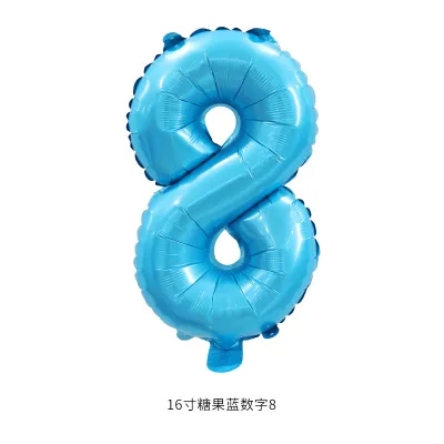 16 Inch Digital Aluminum Balloon Birthday Party Venue Decoration 50-Bag
