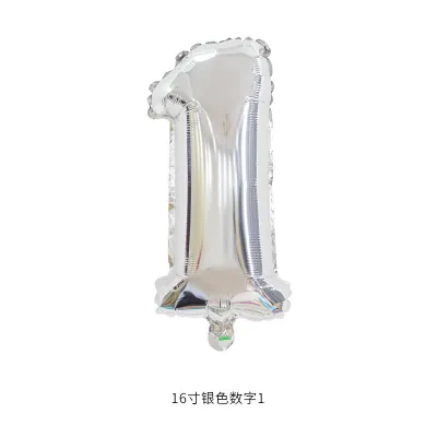 16 Inch Digital Aluminum Balloon Birthday Party Venue Decoration 50-Bag
