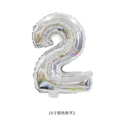 16 Inch Digital Aluminum Balloon Birthday Party Venue Decoration 50-Bag