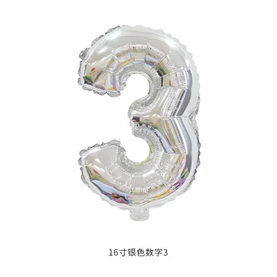 16 Inch Digital Aluminum Balloon Birthday Party Venue Decoration 50-Bag