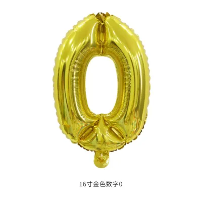 16 Inch Digital Aluminum Balloon Birthday Party Venue Decoration 50-Bag