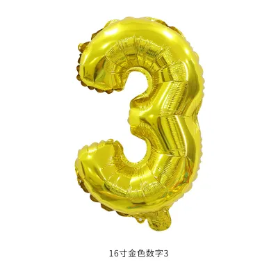16 Inch Digital Aluminum Balloon Birthday Party Venue Decoration 50-Bag