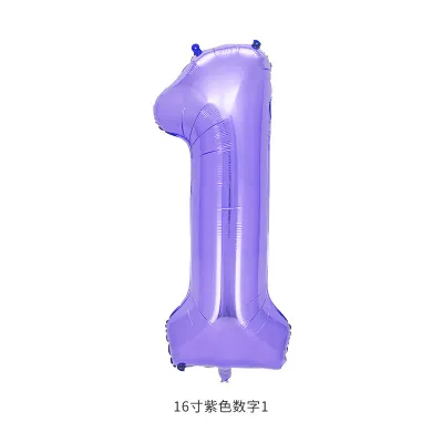 16 Inch Digital Aluminum Balloon Birthday Party Venue Decoration 50-Bag