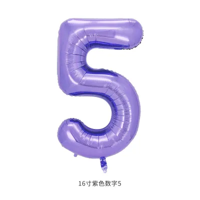 16 Inch Digital Aluminum Balloon Birthday Party Venue Decoration 50-Bag