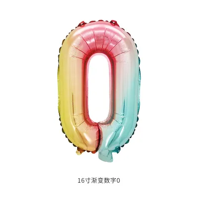 16 Inch Digital Aluminum Balloon Birthday Party Venue Decoration 50-Bag