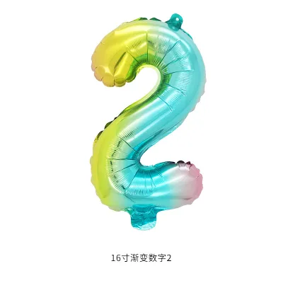 16 Inch Digital Aluminum Balloon Birthday Party Venue Decoration 50-Bag