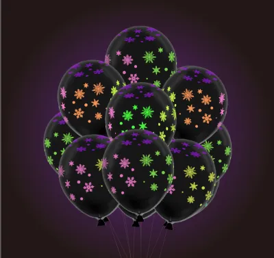 12 Inch 2.8G Transparent Fluorescent Snowflake Balloon Party Venue Decoration 10-Bag