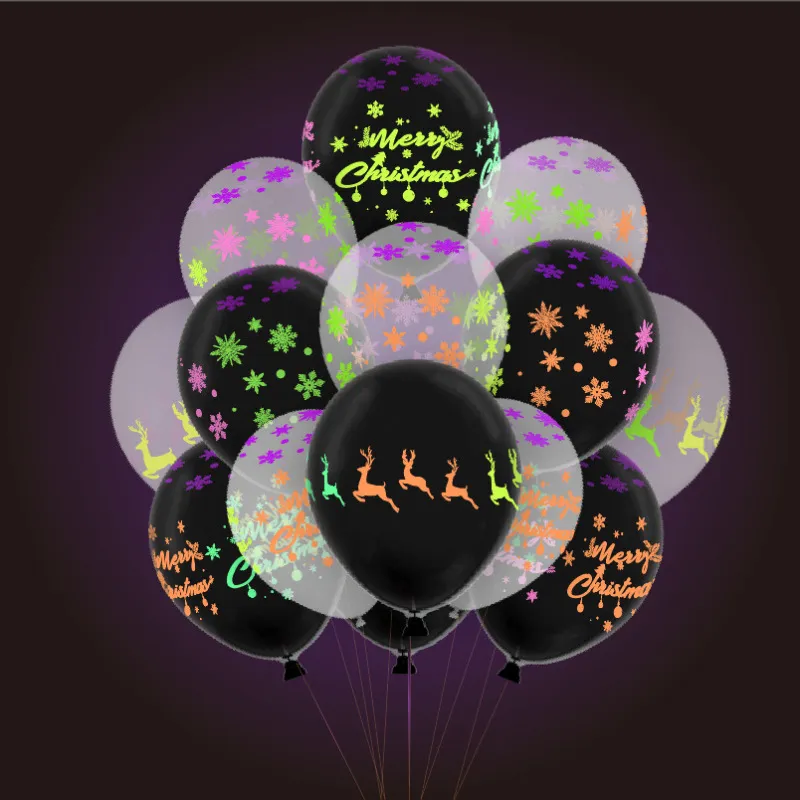 12 Inch 2.8G Transparent Fluorescent Snowflake Balloon Party Venue Decoration 10-Bag