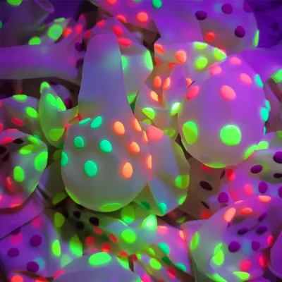 12 Inch 2.8G Transparent Fluorescent Wave Dot Balloon Party Venue Decoration 10-Bag