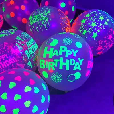 12 Inch 2.8G Transparent Fluorescent Wave Dot Balloon Party Venue Decoration 10-Bag