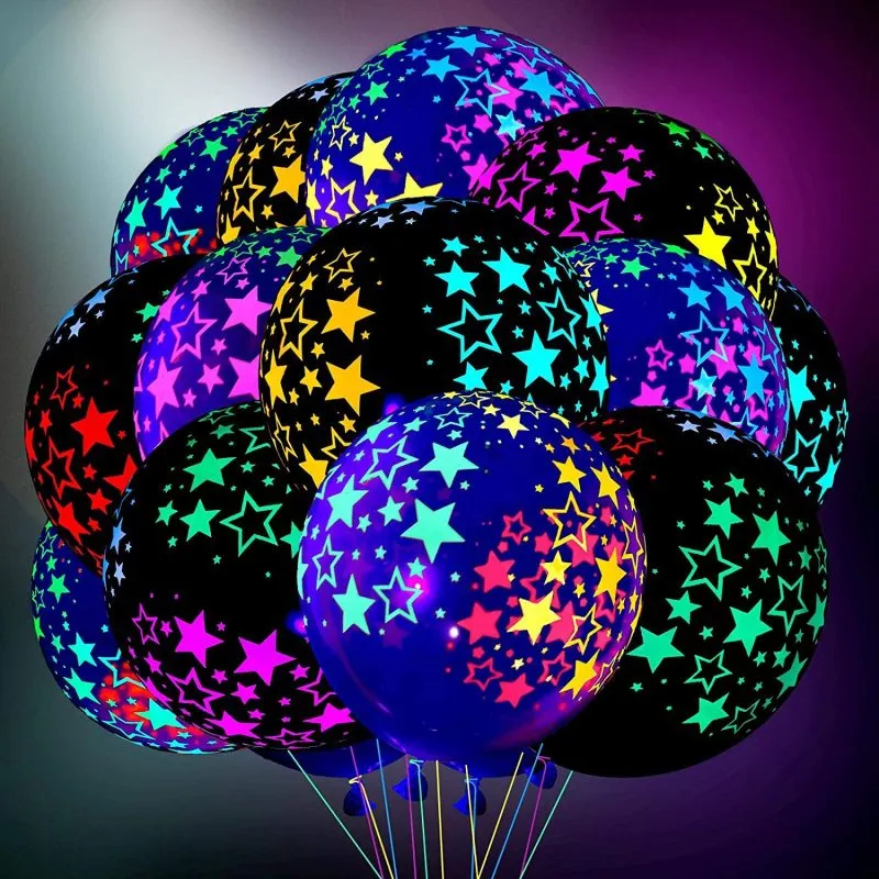 12 Inch 2.8G Transparent Fluorescent Wave Dot Balloon Party Venue Decoration 10-Bag
