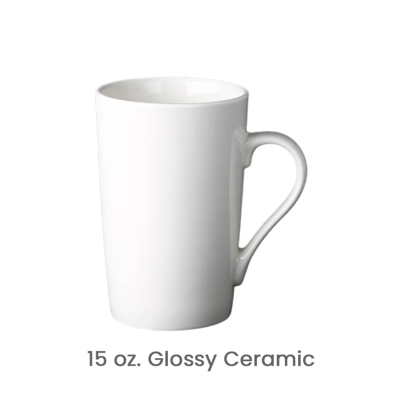 15 oz. Custom Logo Simple Large Capacity Color Glossy Coffee Mug
