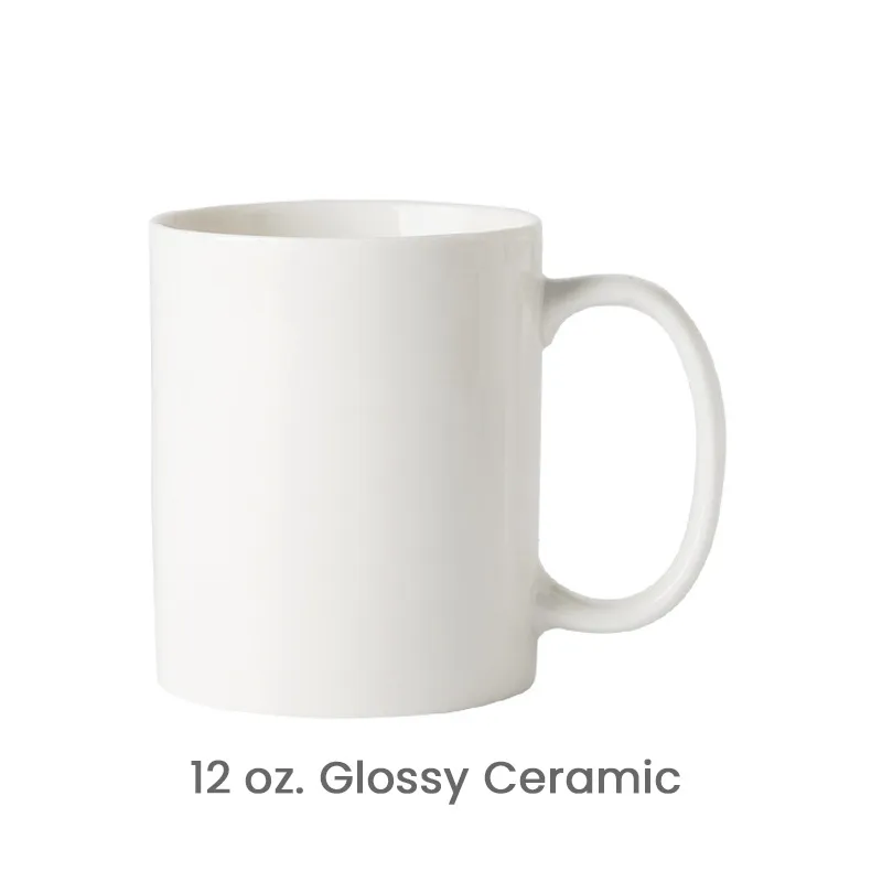 12 oz. Custom Logo Creative Solid Color Glossy Coffee Mug