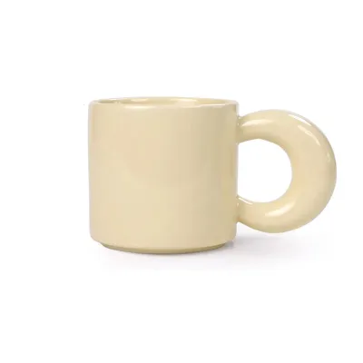 10 oz. Custom Logo Creative Solid Color Large Handle Coffee Mug