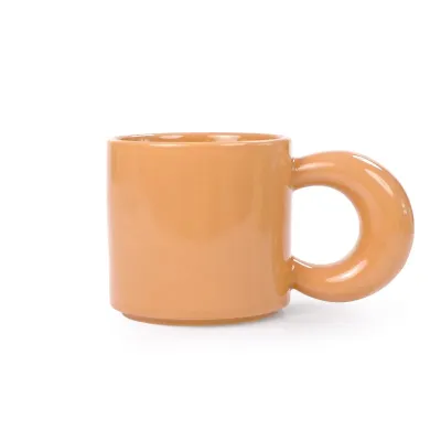 10 oz. Custom Logo Creative Solid Color Large Handle Coffee Mug