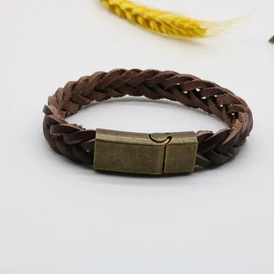 Creative Retro Woven Alloy Magnetic Buckle Bracelet