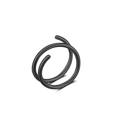 Women's Stainless Steel Double Circle Spiral Nose Ring Body Piercing Jewelry